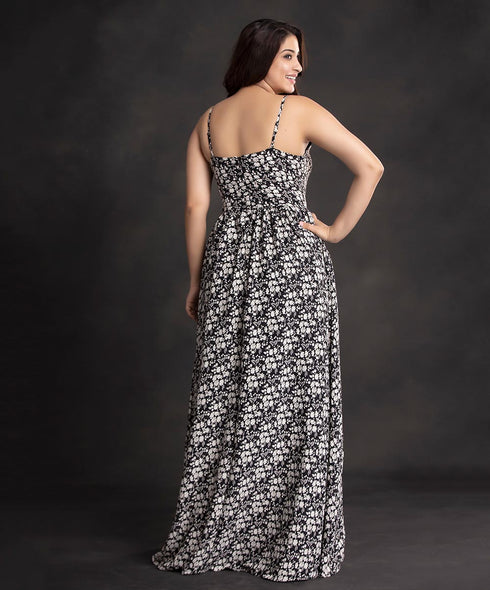 Strappy Detailed Printed Maxi